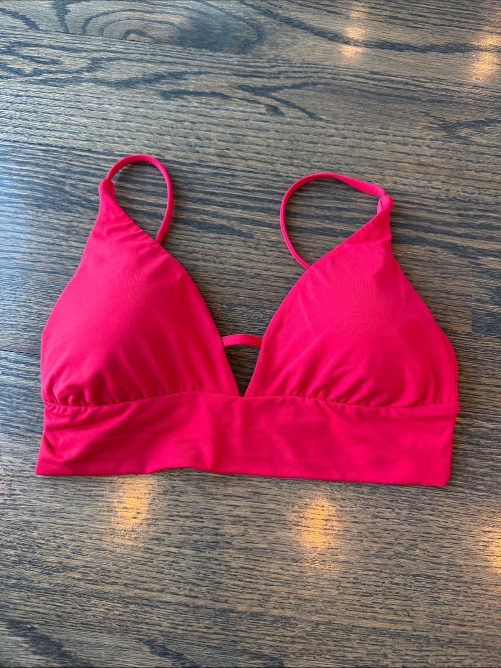 Billabong Sol Searcher V Neck Red Bikini Top Size S like new